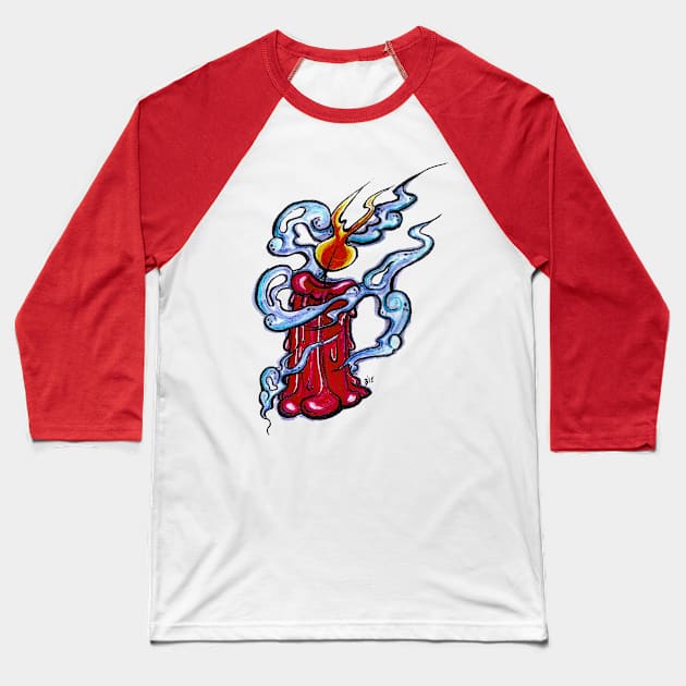 Smokey Candle Baseball T-Shirt by Brieana